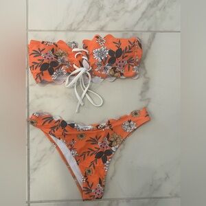 Floral Orange Bikini Set